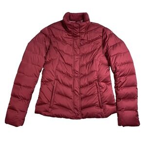 Eddie Bauer Womens MT Goose Down Puffer Jacket 550 Fill Quilted Berry